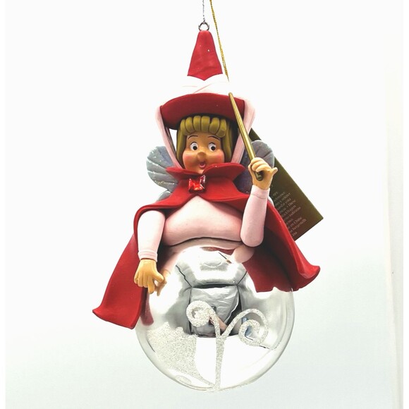 Disney Store Sleeping Beauty Fairy Fauna Enchanted Christmas Ornament Glass Clay - Picture 1 of 13